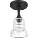 Gregory 1 Light 5 inch Matte Black Semi Flush Ceiling Light