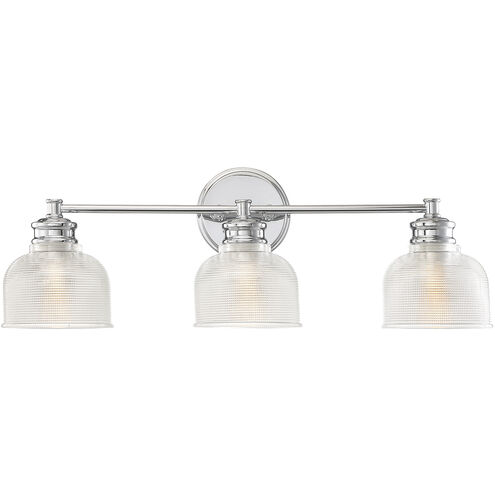 Transitional 3 Light 24.25 inch Chrome Bathroom Vanity Light Wall Light