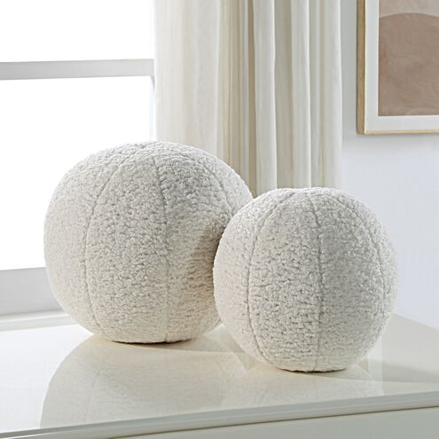 Capra 11 inch Natural Toned Faux Sheepksin Pillows, Set of 2