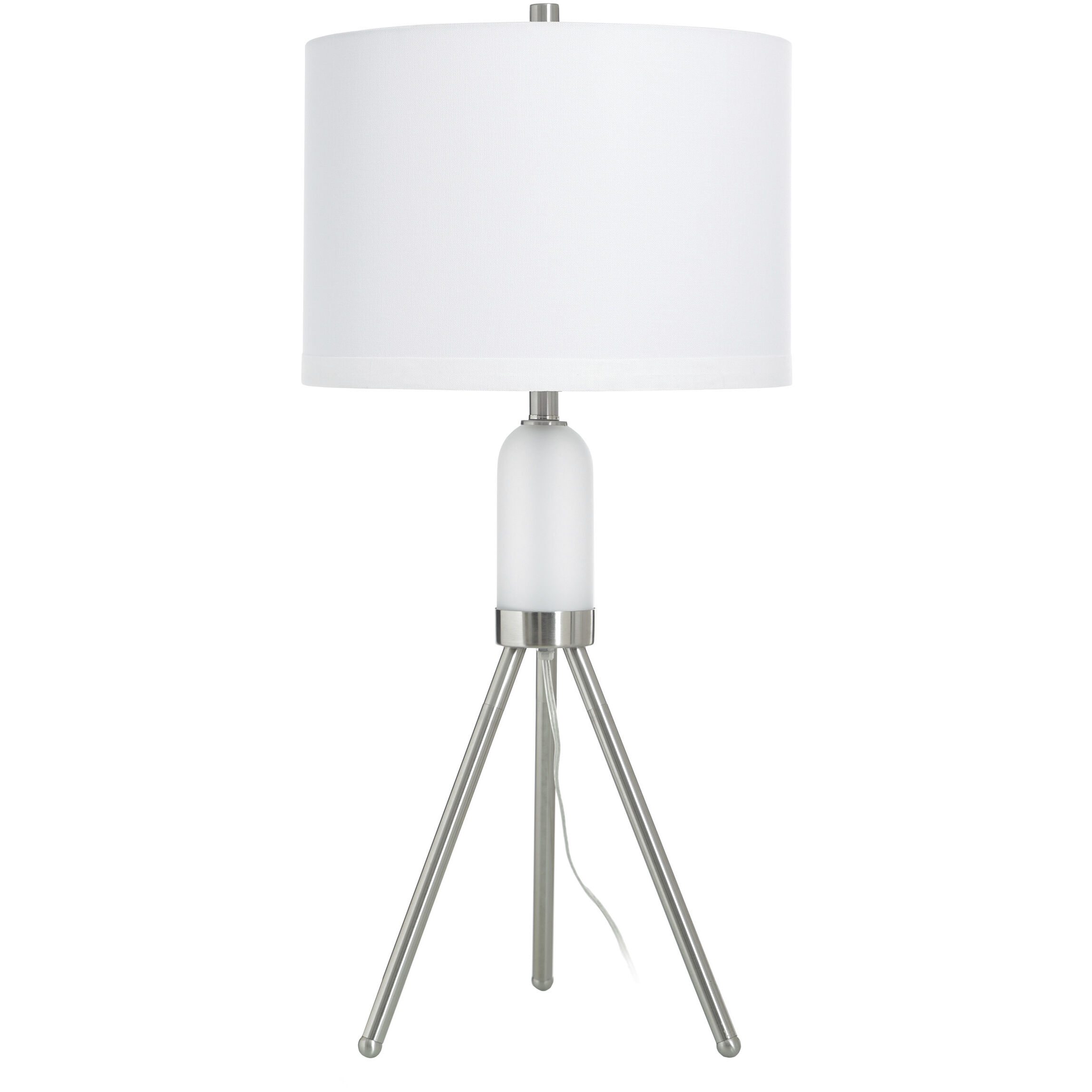 Orion 33.5 inch 100 watt Brushed Nickel and White Table Lamp Portable Light