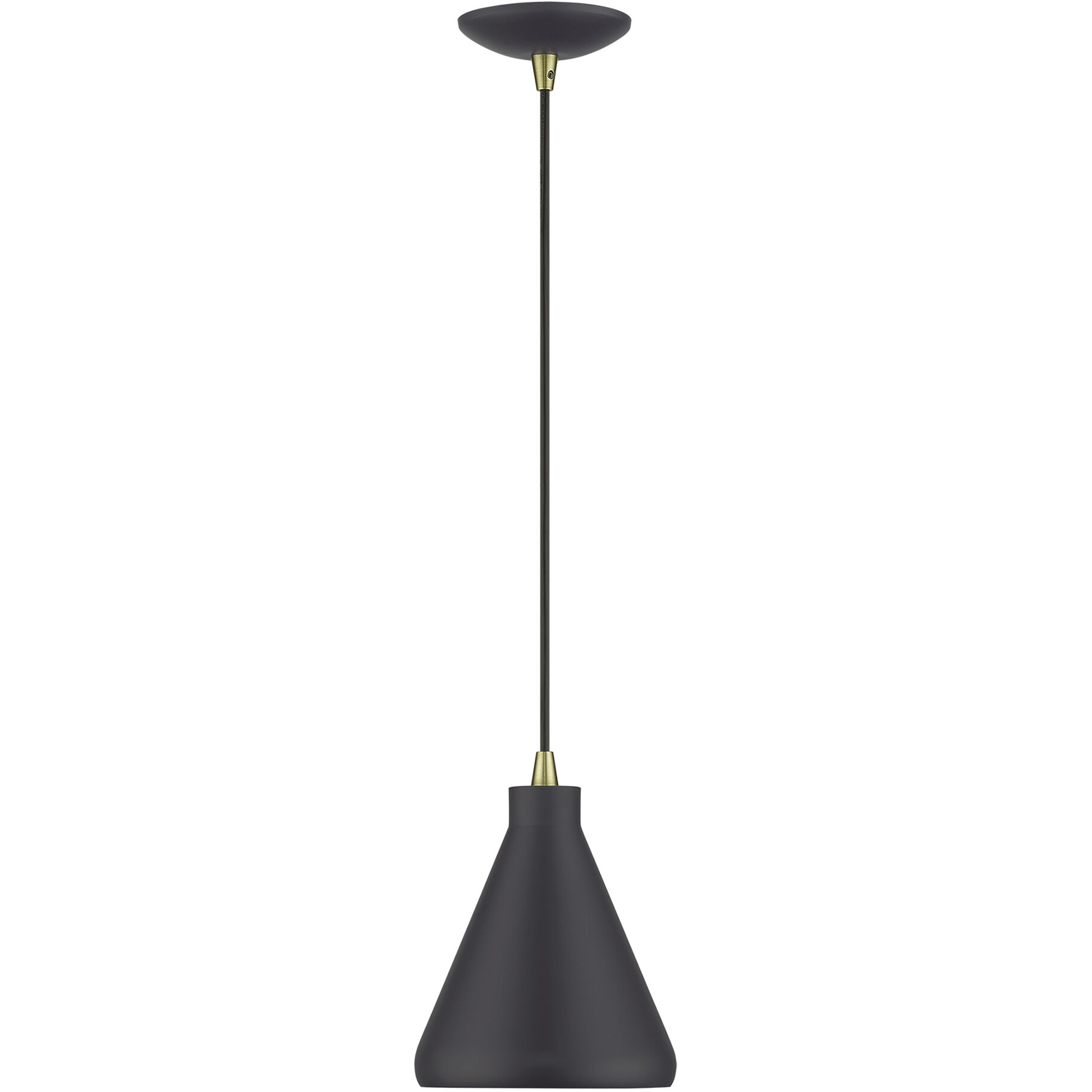 Geneva 1 Light 7 inch Bronze with Antique Brass Accents Mini Pendant Ceiling Light