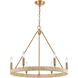 Abaca 6 Light 27 inch Satin Brass Chandelier Ceiling Light