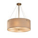 Textile 8 Light 21 inch Brushed Nickel Drum Pendant Ceiling Light in Pair of Square with Points, Cream, Incandescent