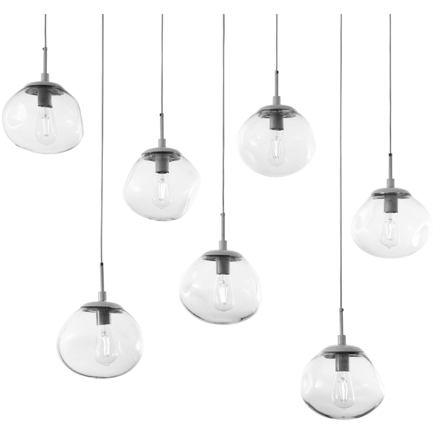 Nova Incandescent 5 Light Novel Brass Linear Pendant Ceiling Light in Smoke, Multi-Pendant