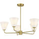 Blair 5 Light 30 inch Warm Brass Chandelier Ceiling Light