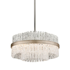 Chime 4 Light 20 inch Silver Leaf with Polished Stainless Accents Pendant Ceiling Light