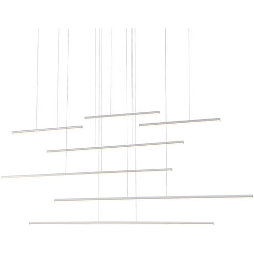 Chute Motion LED 70.88 inch White Multi-Pendant Ceiling Light