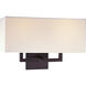 Sconces 2 Light 16 inch Bronze Wall Sconce Wall Light in Incandescent