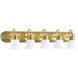 Signature 5 Light 36 inch Aged Brass Vanity Light Wall Light