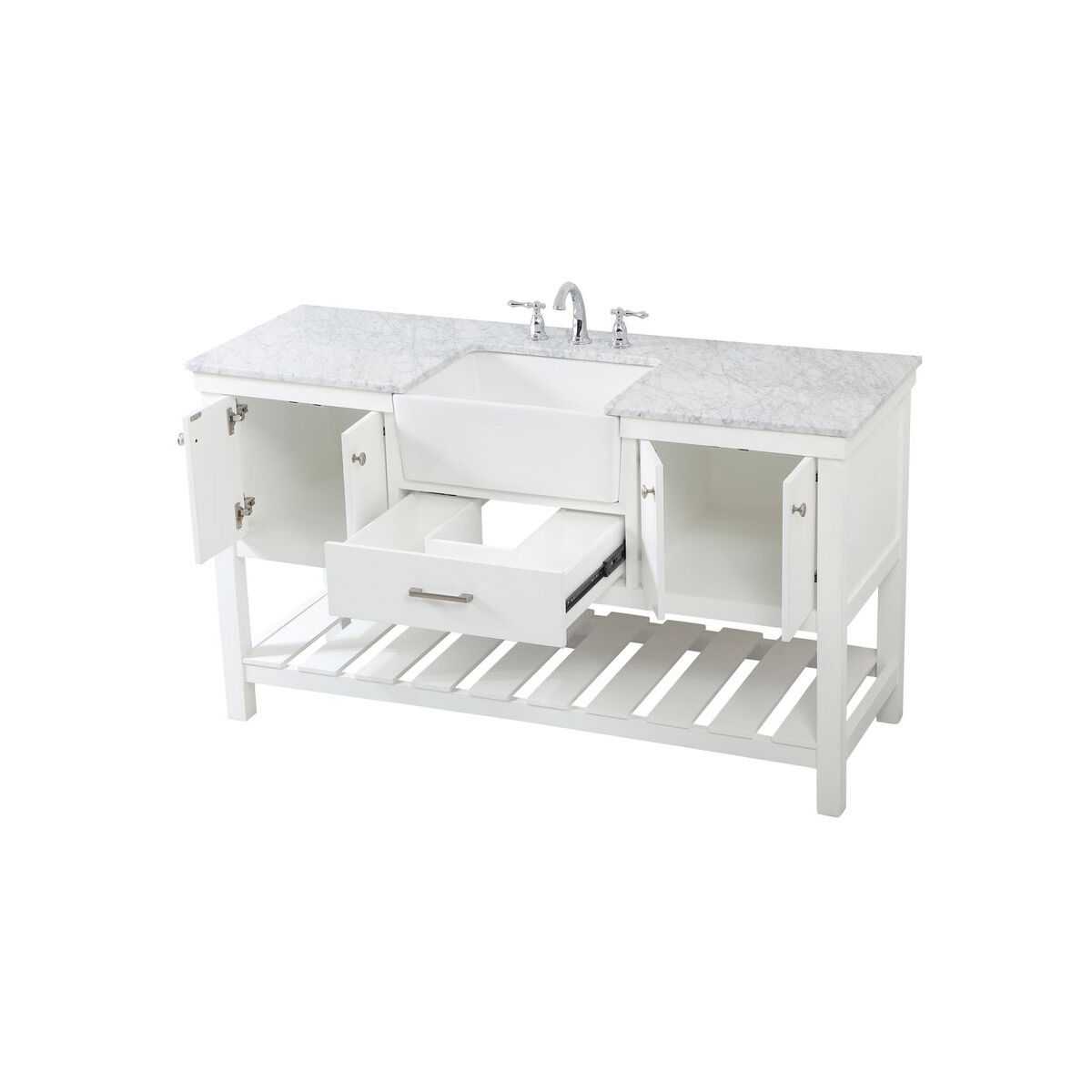 Clement 60 X 22 X 34.13 inch White Bathroom Vanity Cabinet