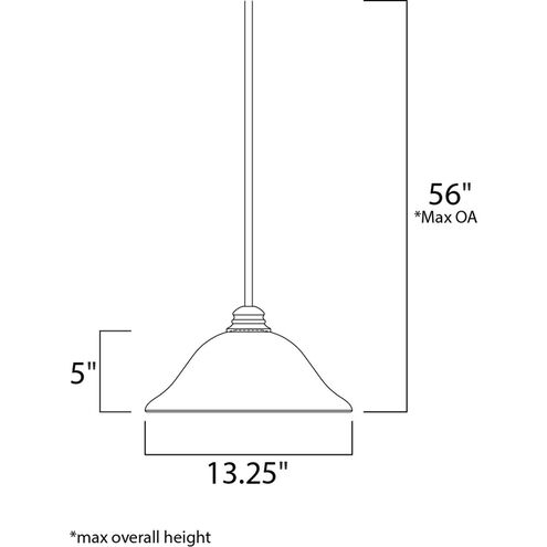 Essentials - 9106x 1 Light 13 inch Satin Nickel Single Pendant Ceiling Light