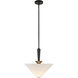 Alora Mood Bridgette Pendant Ceiling Light in Matte Black, White Linen Shade