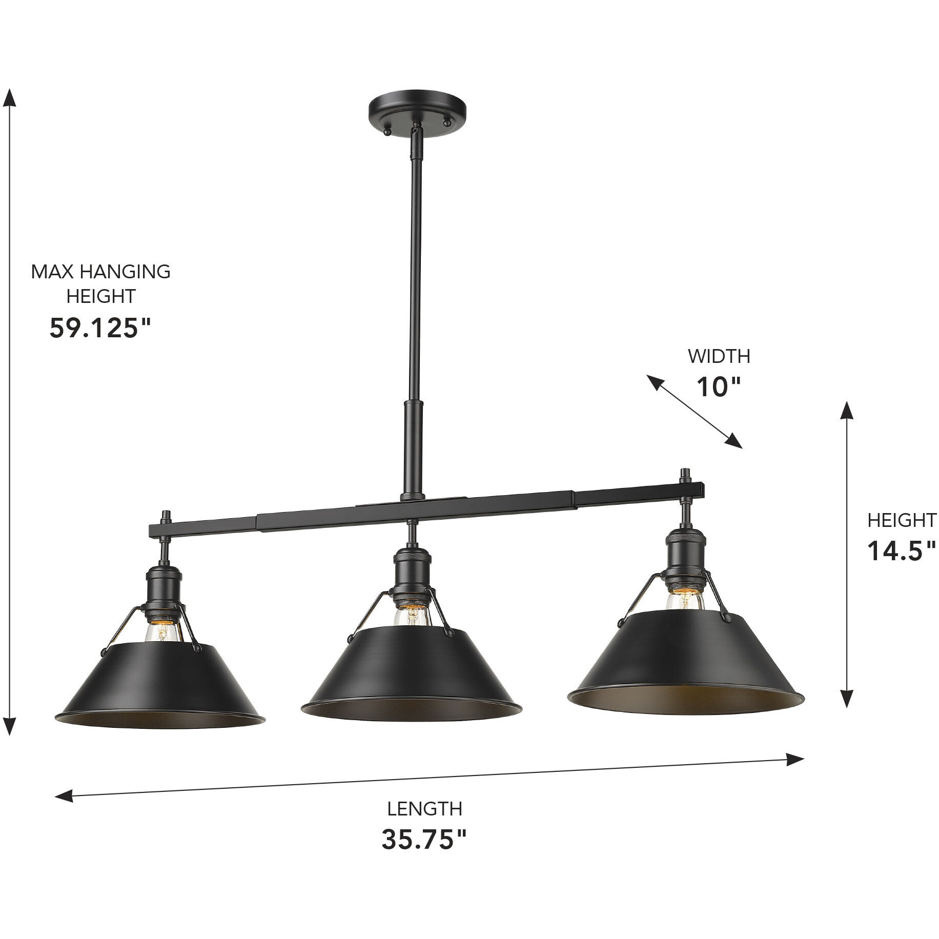 Yep Orwell Island Light Ceiling Light in Matte Black