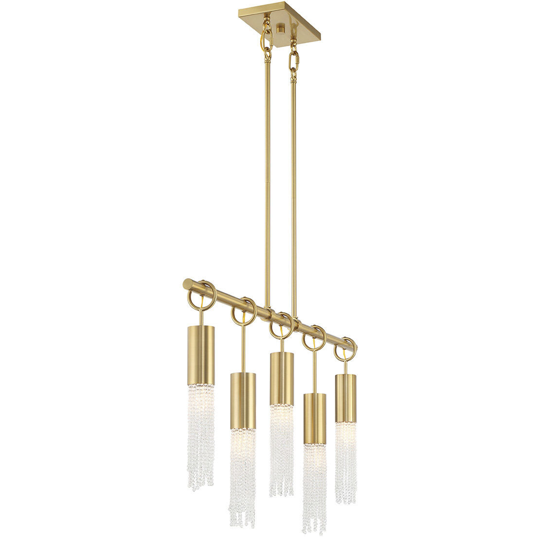 Chelsea 5 Light 40 inch Warm Brass Linear Chandelier Ceiling Light