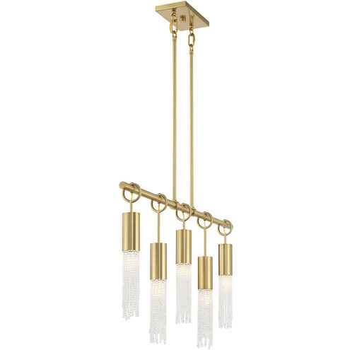 Chelsea 5 Light 40 inch Warm Brass Linear Chandelier Ceiling Light