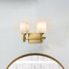 Jack 2 Light 13.5 inch Aged Brass Bath Bar Wall Light