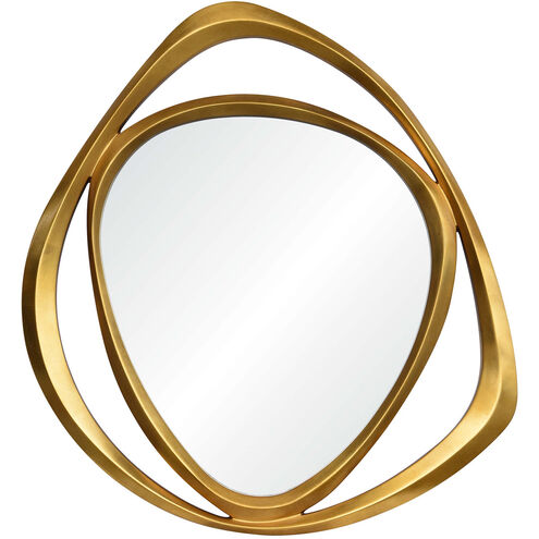 Goldie 42 X 40 inch Gold Leaf Wall Mirror, Large Triangle
