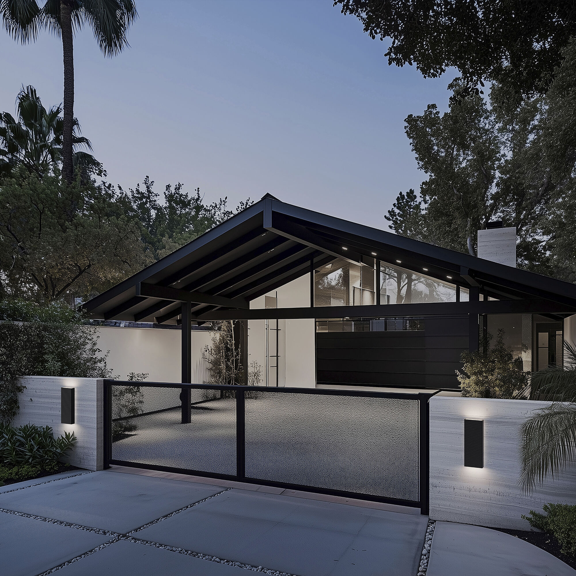 Pillar LED 16.13 inch Black Outdoor Wall Lighting in 4000K