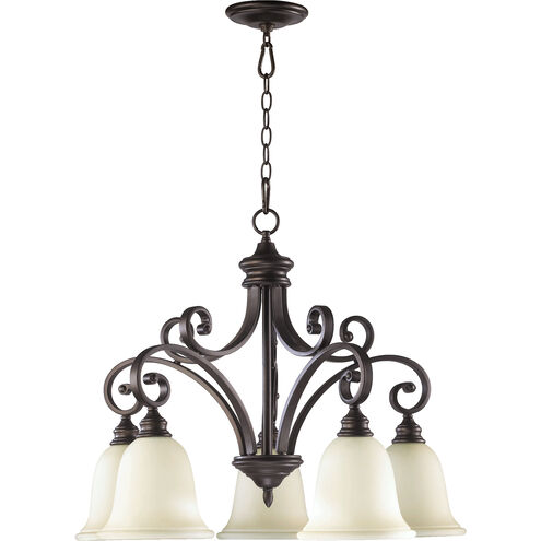Bryant 5 Light 30 inch Oiled Bronze Dinette Chandelier Ceiling Light in Amber Scavo