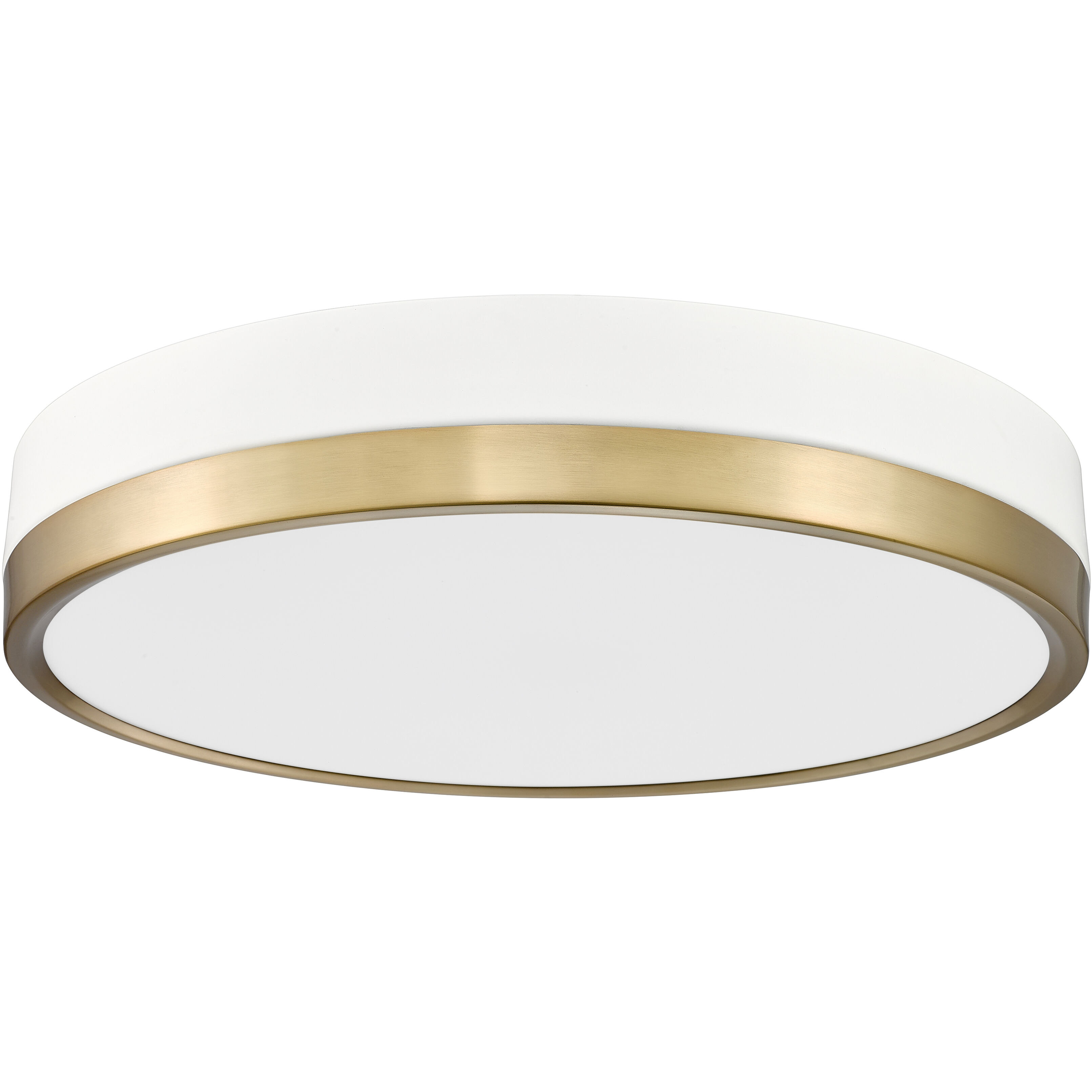 Algar LED 16 inch Matte White and Modern Gold Flush Mount Ceiling Light