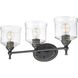 Keating Vanity Wall Light in Antique Black Iron