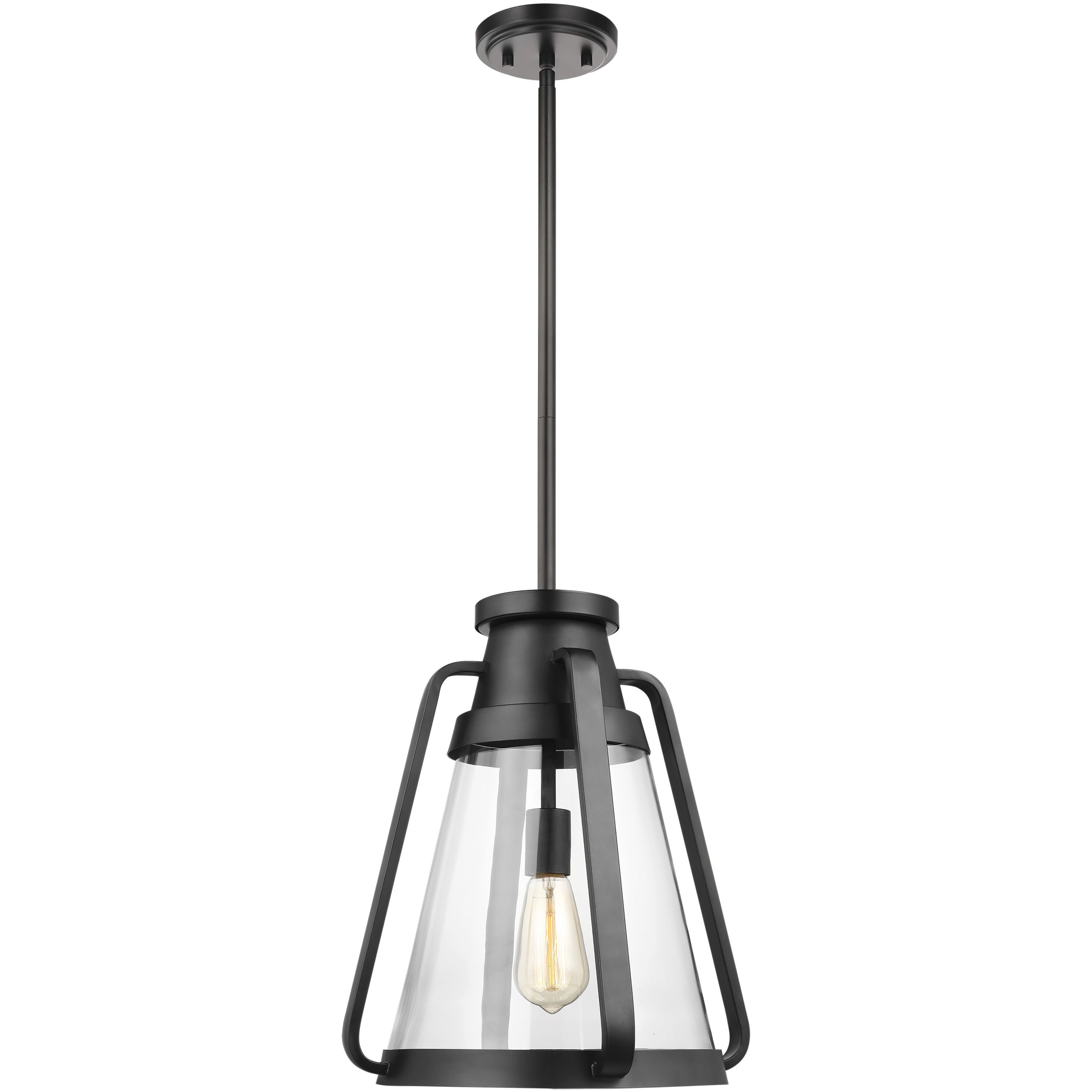 Everett 1 Light 14 inch Matte Black Pendant Ceiling Light