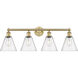 Berkshire 4 Light 35 inch Brushed Brass Bath Vanity Light Wall Light in Seedy