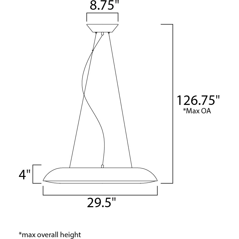 Dimple LED 29.5 inch Black Single Pendant Ceiling Light