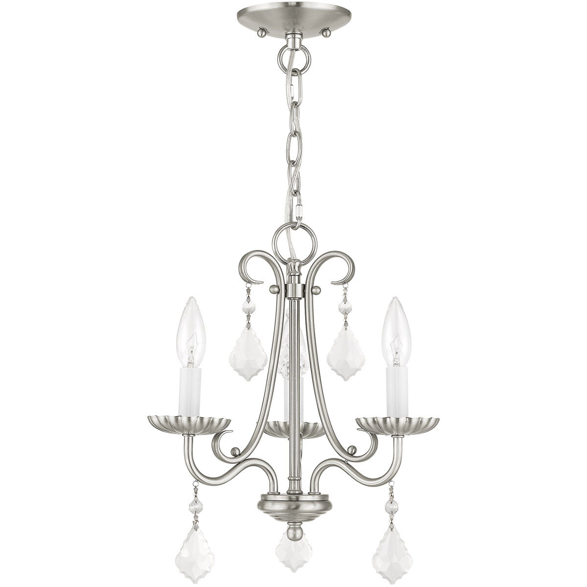 Daphne 3 Light 13.88 inch Brushed Nickel Mini Chandelier Ceiling Light