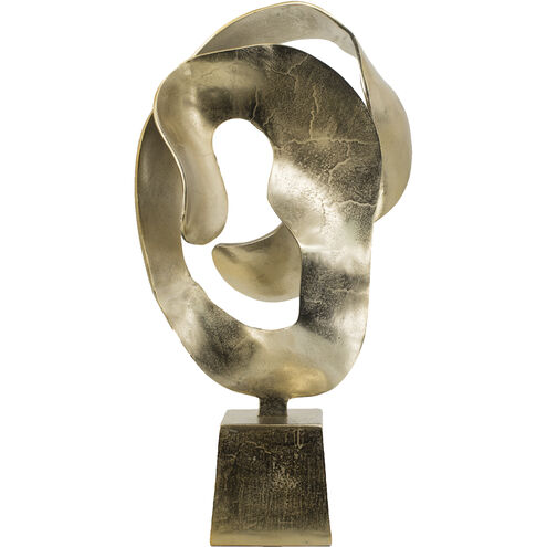 Abstract 24.6 X 6.1 inch Sculpture in Gold
