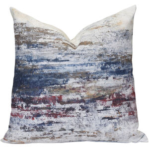 Cameron 24 X 6.5 inch Multi - Blue and Taupe and Red Pillow