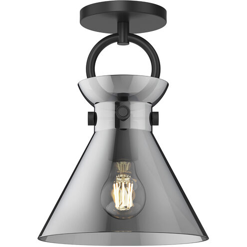 Alora Mood Emerson 1 Light 8.75 inch Matte Black Semi Flush Mount Ceiling Light in Smoke Glass