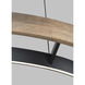 Sean Lavin Grace LED 35.8 inch MATTE BLACK/WEATHERED OAK WOOD Chandelier Ceiling Light, Integrated LED