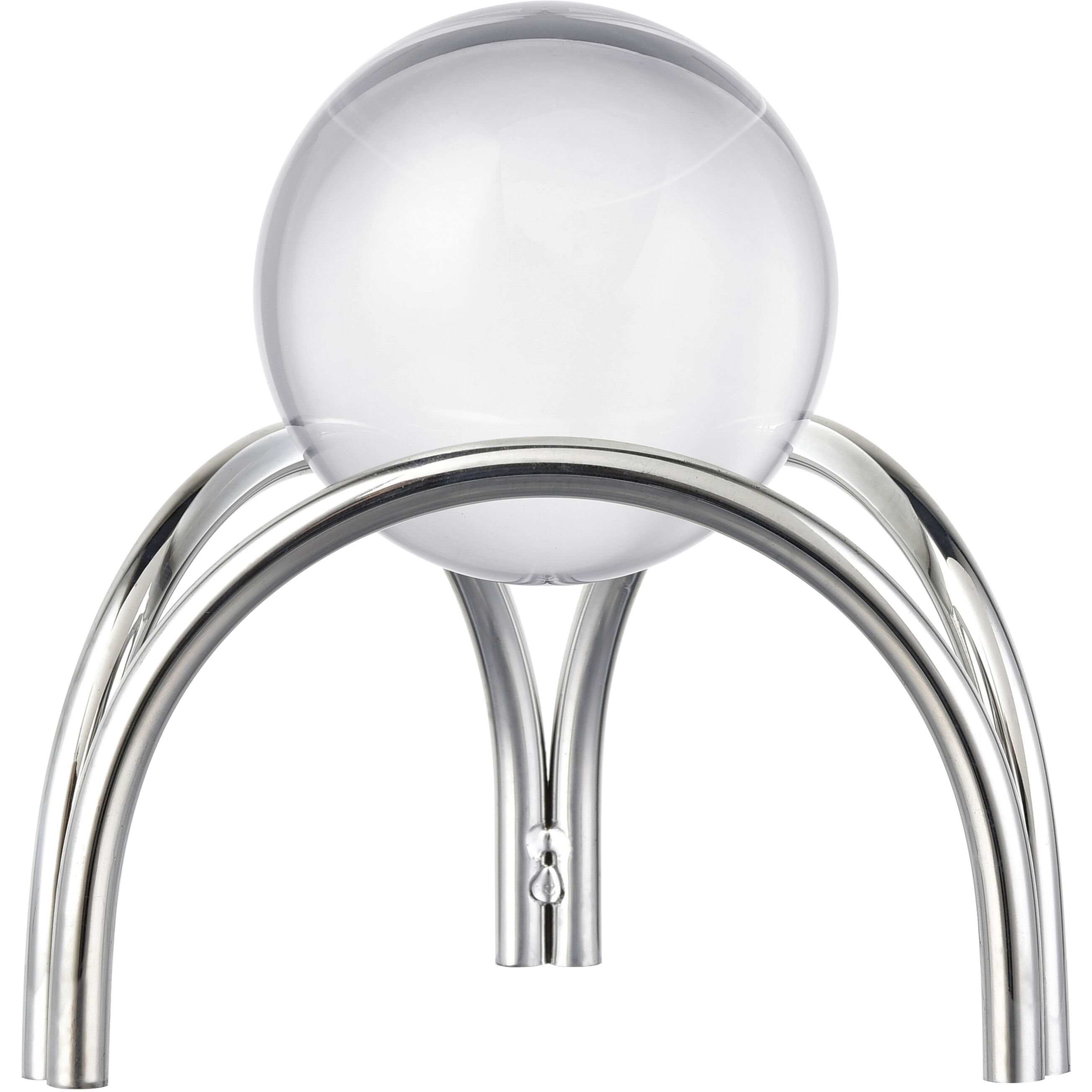 Sibyl Silver with Clear Orb Stand, Set of 2