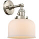 Franklin Restoration Large Bell LED 8 inch Brushed Satin Nickel Sconce Wall Light, Franklin Restoration