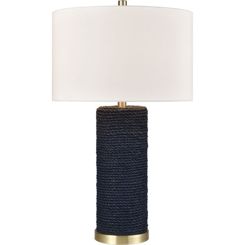 Sherman 27.5 inch 150.00 watt Navy with Antique Brass Table Lamp Portable Light