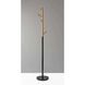 Arbor 69 inch Black with Natural Rubberwood Coat Rack 