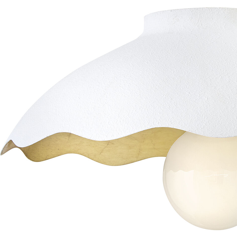 Darla 1 Light 15 inch Textured Plaster Flush Mount Ceiling Light