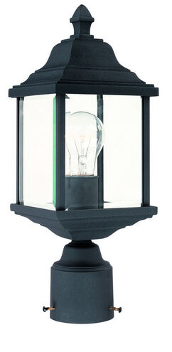 Charleston 1 Light 16 inch Black Exterior Post Lantern in Beveled