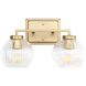 Yep Elliott Vanity Wall Light in Brushed Champagne Brass, Ribbed