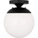 Leo - Hanging Globe 1 Light 8 inch Midnight Black Semi-Flush Mount Ceiling Light