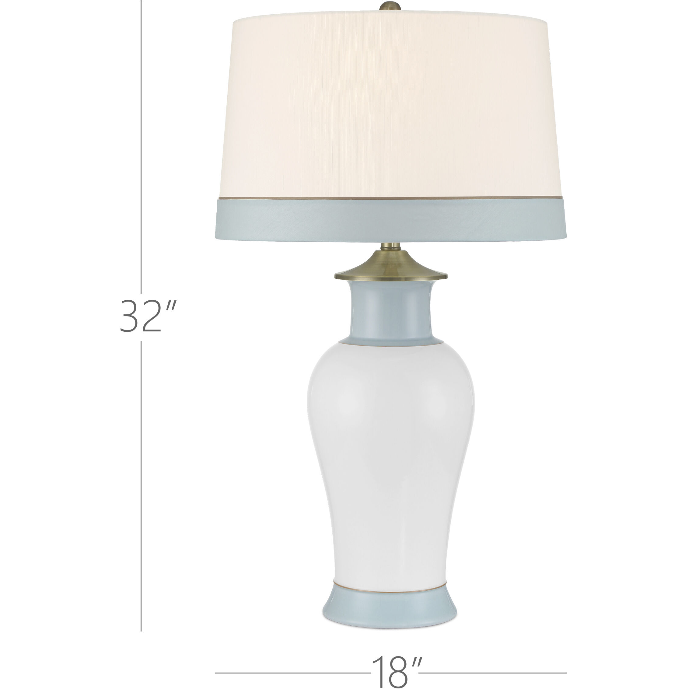 Kora 32 inch 150.00 watt White/Light Blue Table Lamp Portable Light