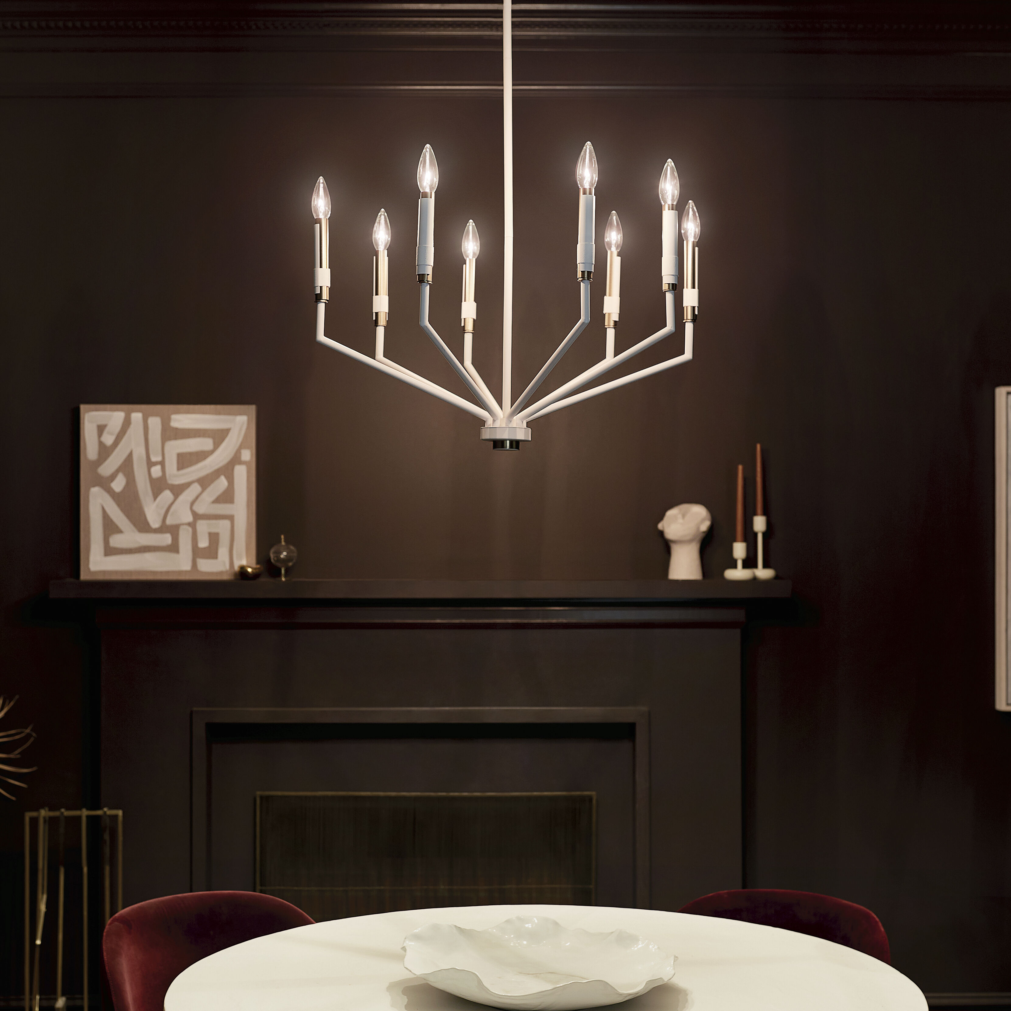 Armand 8 Light 26.25 inch White Chandelier Ceiling Light, Medium