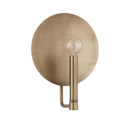 Wells 1 Light 8 inch Aged Brass Sconce Wall Light