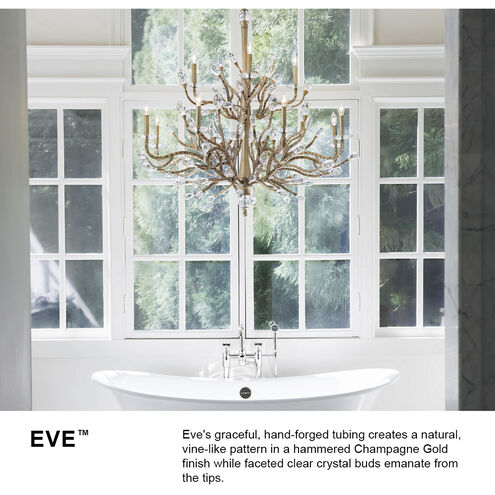 Eve LED 33.5 inch Champagne Gold Chandelier Ceiling Light