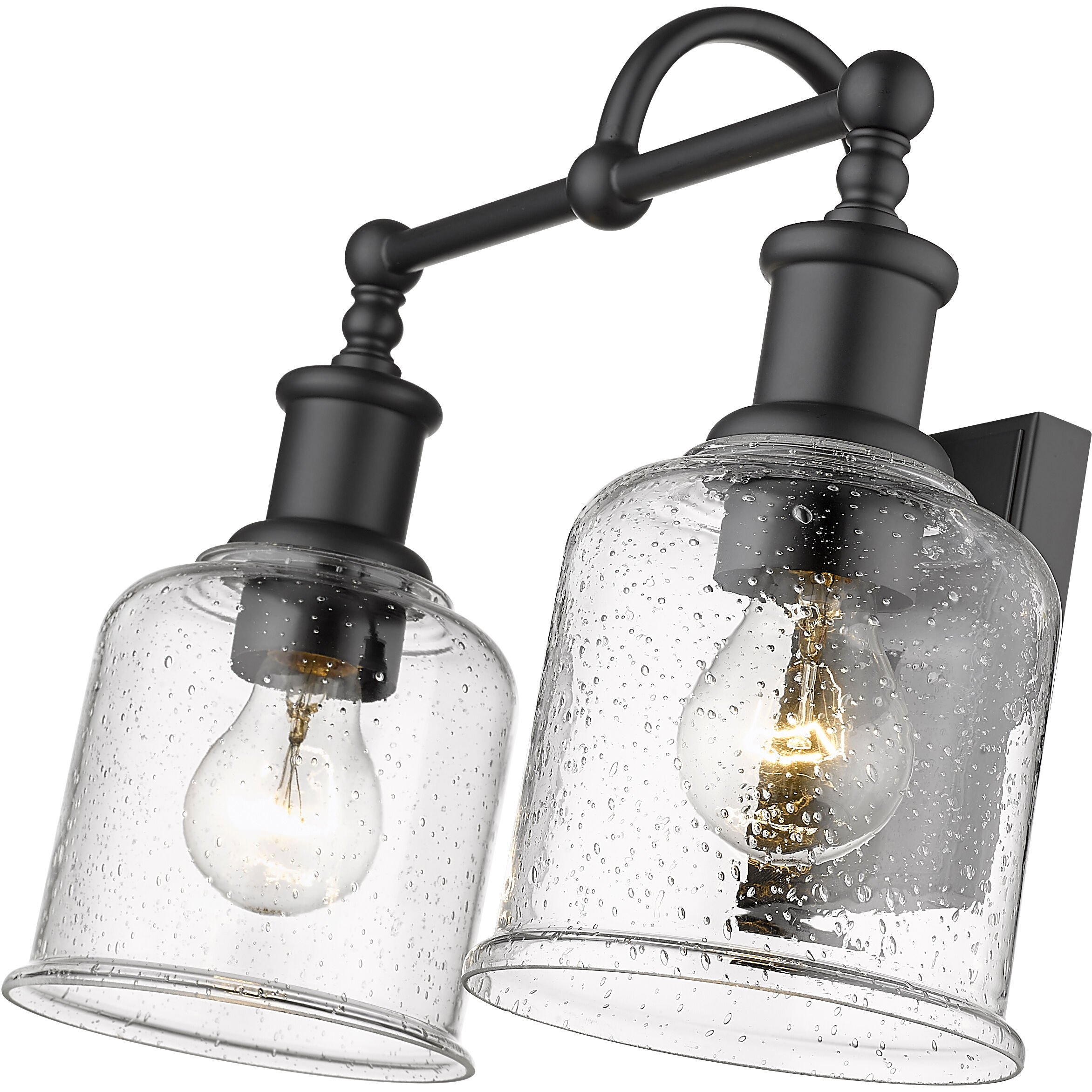 Bryant 2 Light 16 inch Matte Black Vanity Wall Light