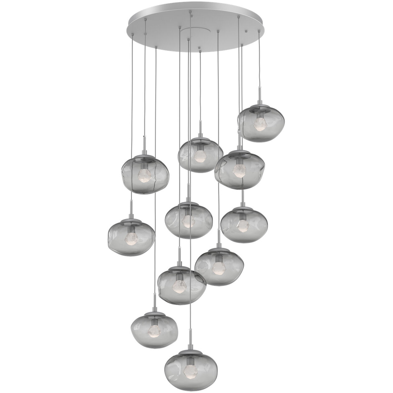 Nova LED LED Classic Silver Chandelier Ceiling Light, Round Multi-Pendant