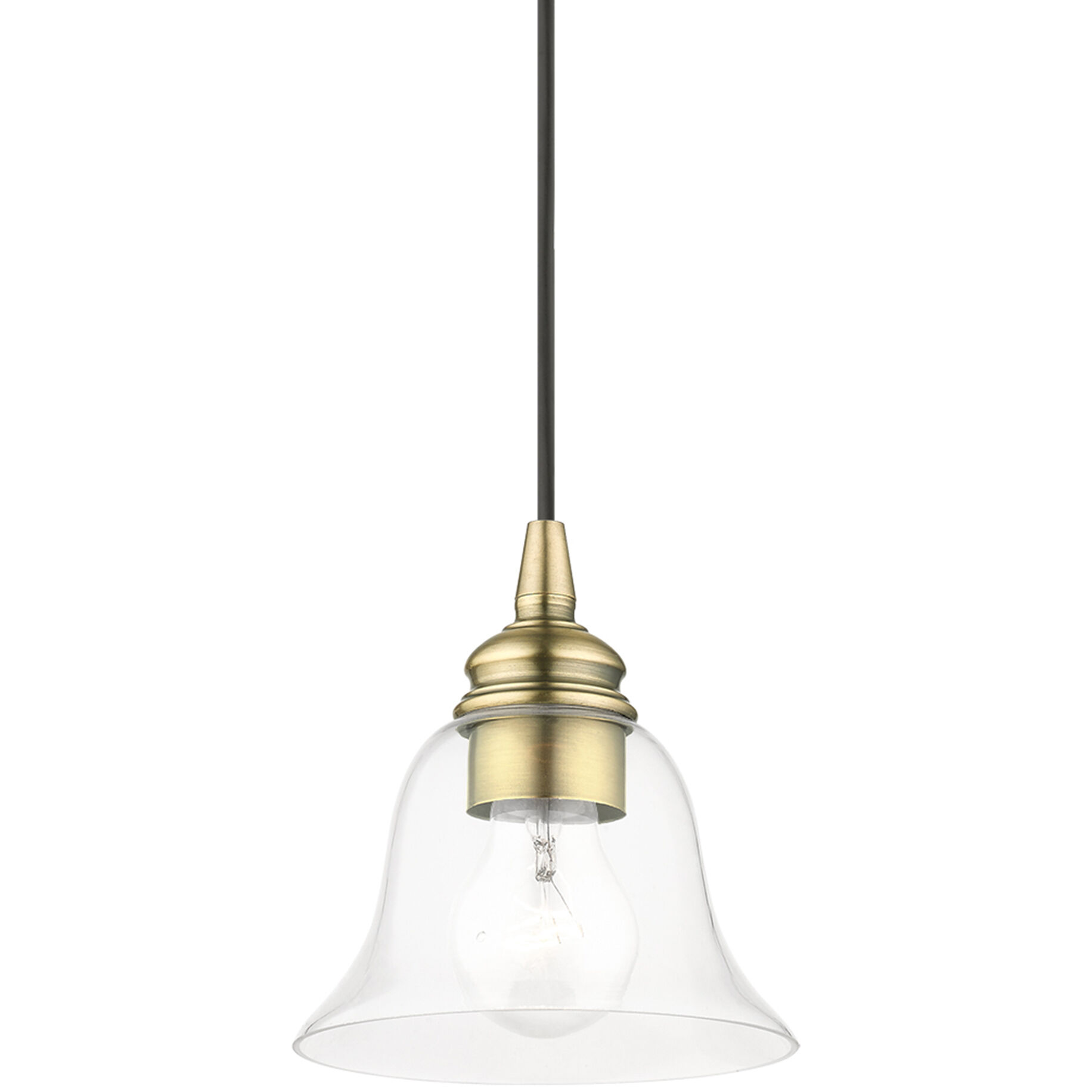 Moreland 1 Light 6 inch Antique Brass Single Pendant Ceiling Light, Single