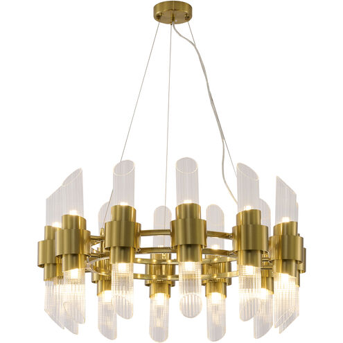 Canada 24 Light 31.5 inch Satin Brass Chandelier Ceiling Light