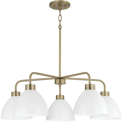 Ross 5 Light 30 inch Aged Brass Chandelier Ceiling Light